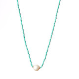 Freshwater Pearl Necklace-Turquoise