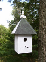 The Stella Hanging Birdhouse-Patina Roof