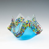 Confetti Glass Candle-Caribbean Blue