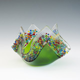 Confetti Glass Candle-Moss Green