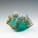 Confetti Glass Candle-Teal