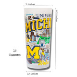 University of Michigan Drinking Glass