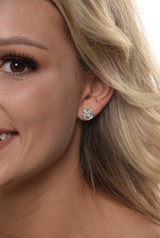 Topaz with Pink Cushion Earring