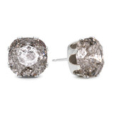 Silver Patina Cushion Earring