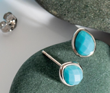 Pebble Azure Stud Earrings-Magnesite