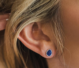 Pebble Azure Stud Earrings-Lapis
