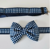 Navy Check Bowtie