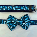 Sharks Bowtie Collar & Leash-Sold Individually