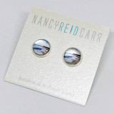Ocean Post Earrings-Silver Tide