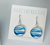 Watercolor Drop Earrings-Blue Breeze