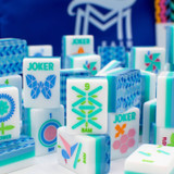 Crystal Prism Mahjong Tile Set-Blue