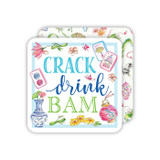 Crack Drink Bam Mahjong Square Coasters