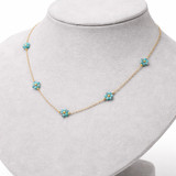Amazonite Flower Chain Necklace