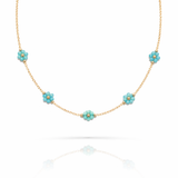Amazonite Flower Chain Necklace