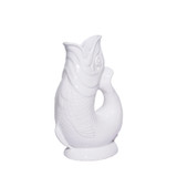 White Gluggle Jug-Large-Gurgling Fish Pitcher