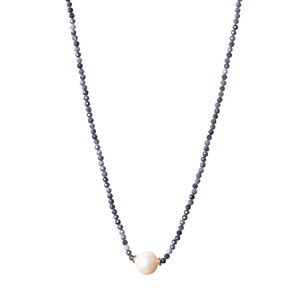 Freshwater Pearl Necklace-Sapphire Freshwater Pearl Necklace-Sapphire