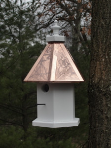 The Allegra Hanging birdhouse-Bright Copper Roof The Allegra Hanging birdhouse-Bright Copper Roof