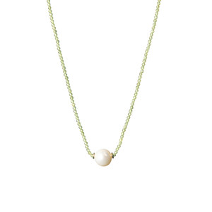 Freshwater Pearl Necklace-Peridot Freshwater Pearl Necklace-Peridot