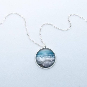 Water Wave Necklace-Aqua Sea