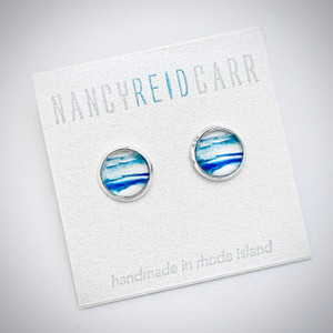 Watercolor Post Earrings-Blue Breeze Watercolor Post Earrings-Blue Breeze