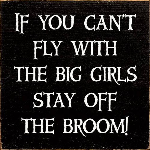 If you can't fly with the big girls stay off the broom!