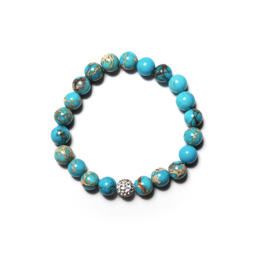 Fireball Bracelet-Sea Sediment Jasper Aqua