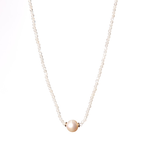 Freshwater Pearl Necklace-Moonstone