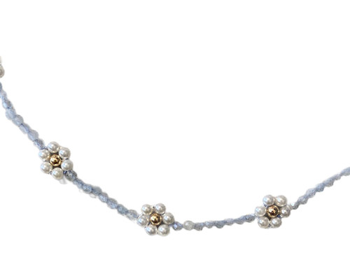 Flower Necklace-Aquamarine