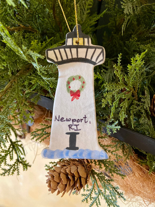 Sakonnet Pottery Lighthouse Ornament