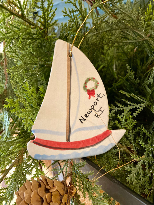 Sakonnet Pottery Sailboat Ornament
