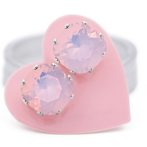 Cushion Earring-Pink Opal
