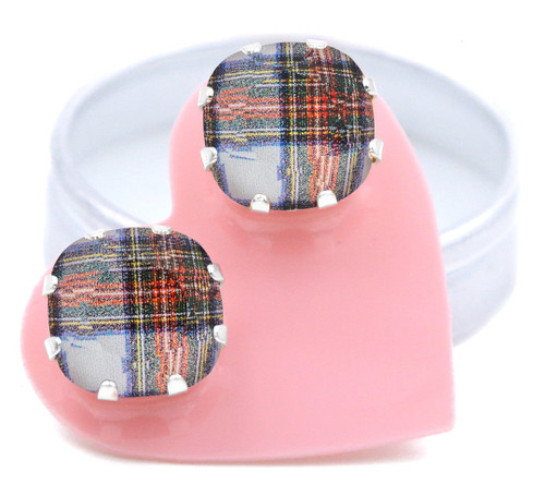 Mega Cushion Earring-Plaid Romance