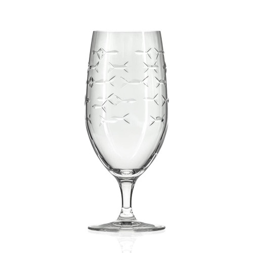 School of Fish Footed Ice Tea Glass