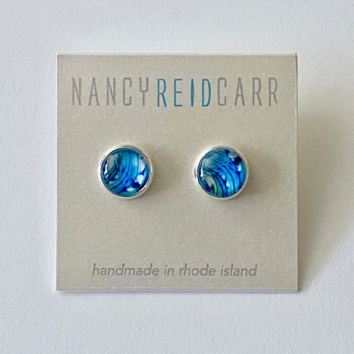 Blue Post Abstract Earrings
