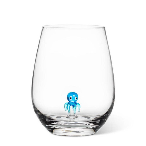 Octopus Icon Stemless Wine Glass