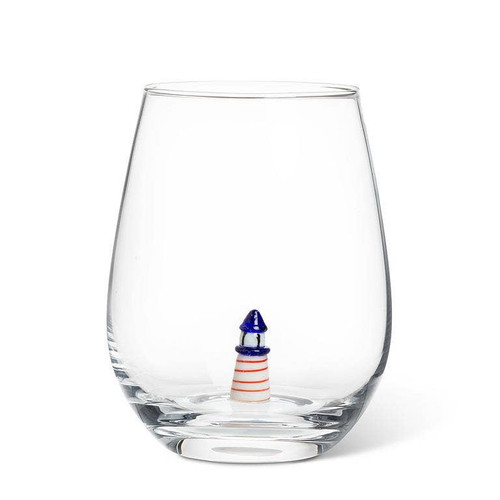 Lighthouse Icon Stemless Wine Glass