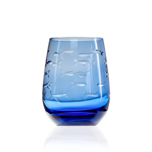 Blue School of Fish Stemless Wine