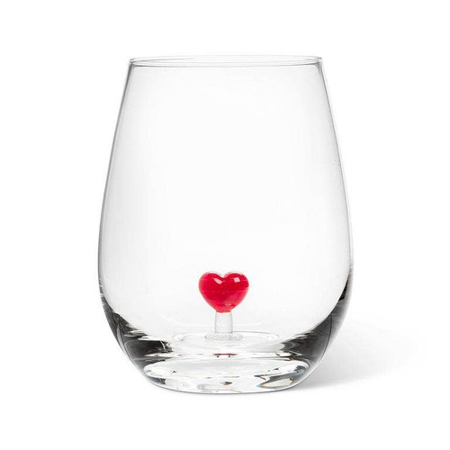 Heart Icon Stemless Wine Glass