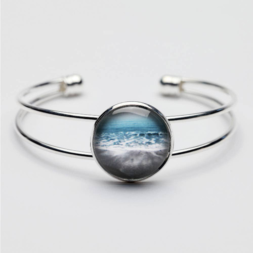 Water Wave Bracelet Bangle-Aqua Sea 