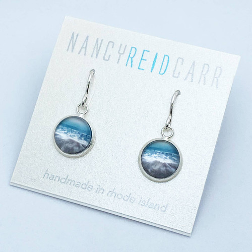 Water Wave Drop Earrings-Aqua Sea