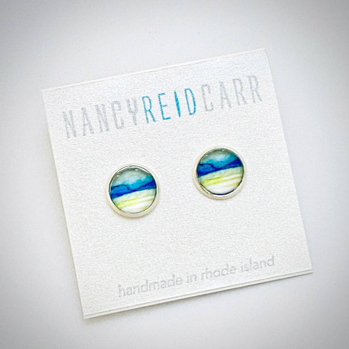Watercolor Post Earrings-Bright Horizon