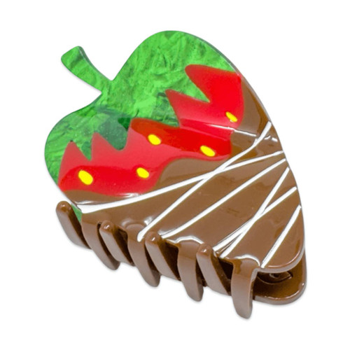 Chocolate Covered Strawberry Hair Claw Clip-Midi