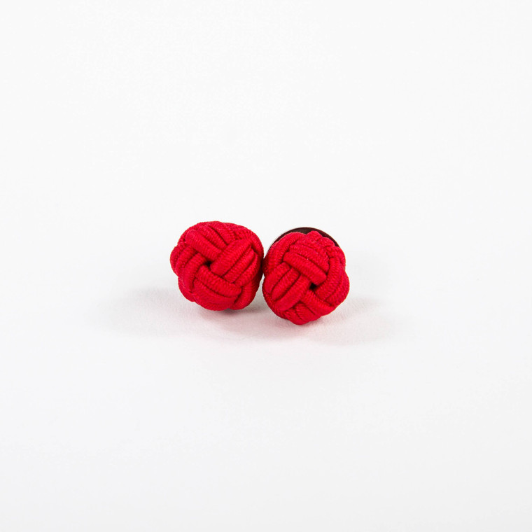 Monkey Fist Stud Earrings-Red Right Return