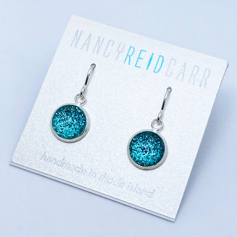 Teal Drop Shimmer Earrings