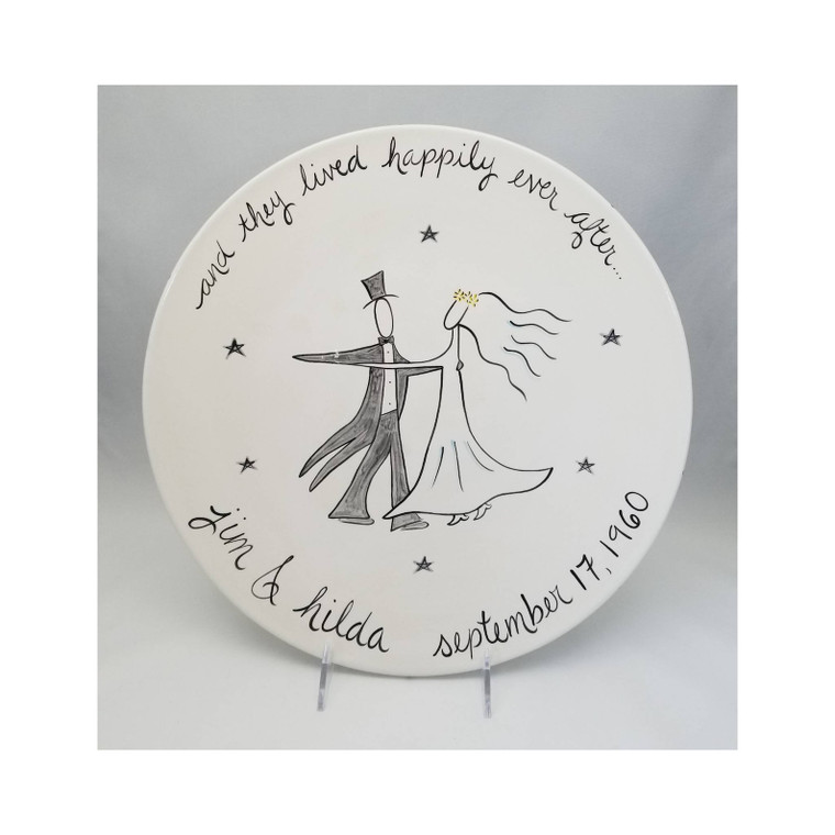 Happily Ever After Personalized Wedding Platter-Bride & Groom