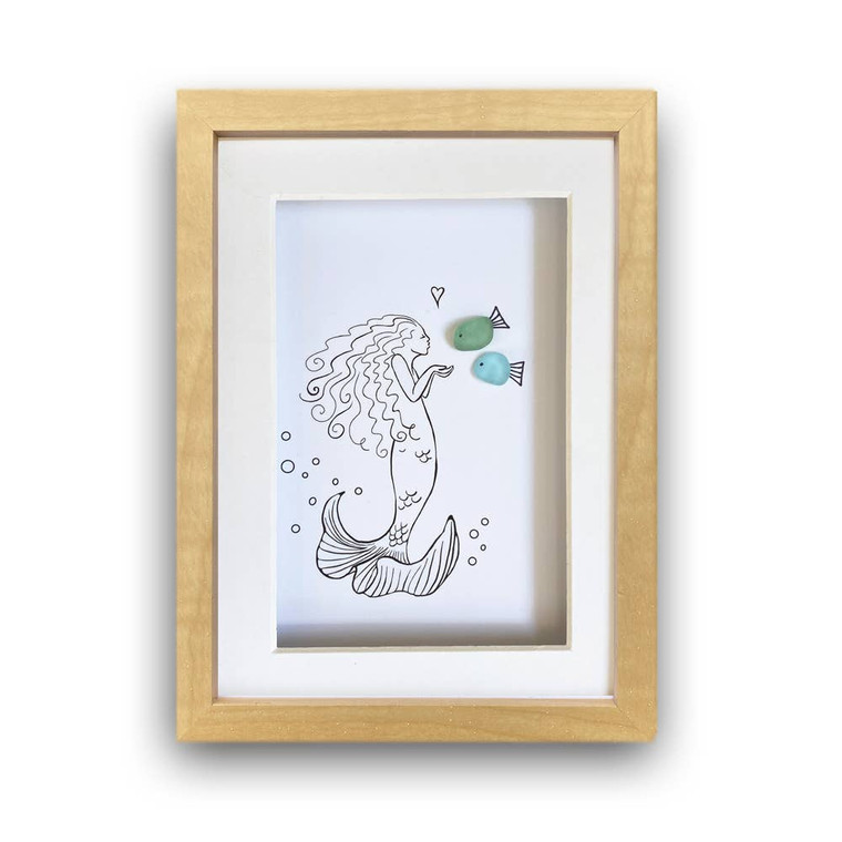 Sea Glass Mermaid with Fish