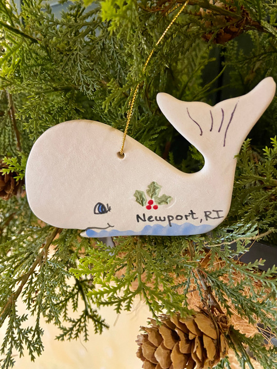 Sakonnet Pottery Whale Ornament