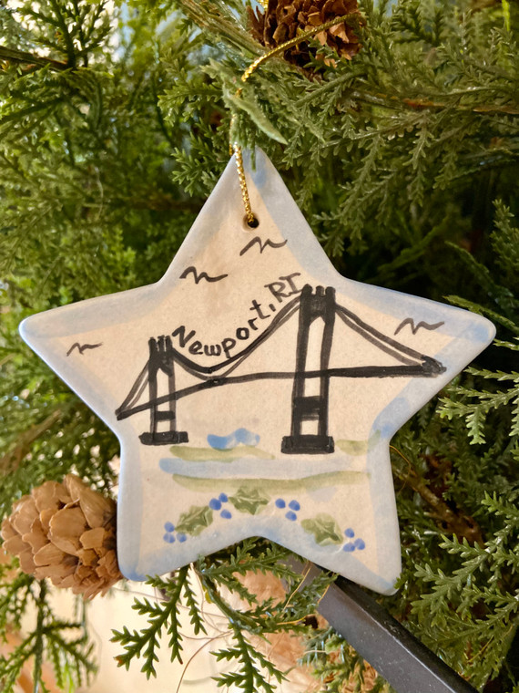 Sakonnet Pottery Newport Bridge Star Ornament