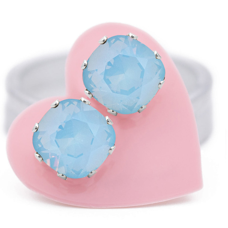 Blue Opal Cushion Earring
