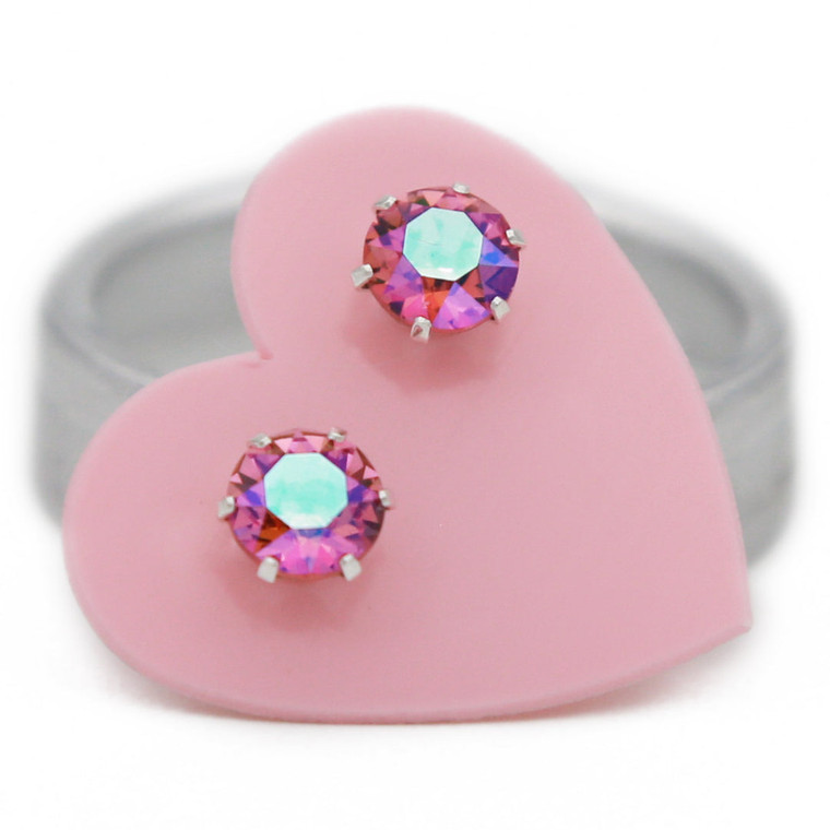 Pink AB Ultra Mini Bling Earring